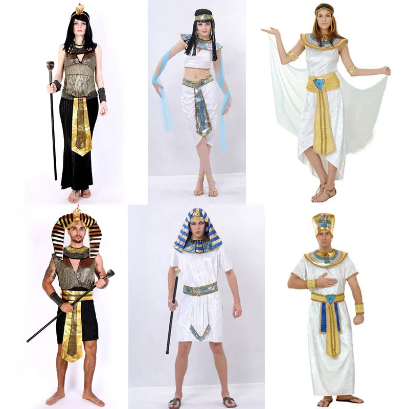 Egypt Cosplay Anime - ハロウィンコスチューム古代エジプトエジプトファラオ王皇后クレオパトラ女王衣装コスプレ服男性女性