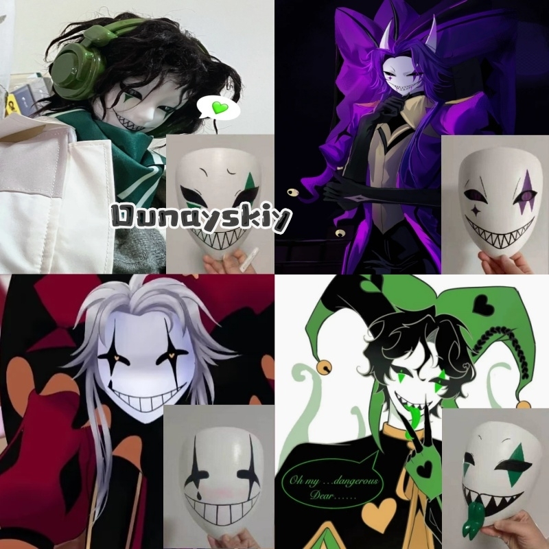 Anime Cosplay With Mask - アニメゲームサーカスコスプレ衣装リトル P マスク PVC プラスチックマスク手描きカスタム防水色褪せにくい可視 3D