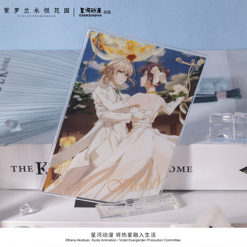 Violet Evergarden Dress - ヴァイオレット・エヴァーガーデン カトレア・ボードレール フラワースカーフ ウェディングドレスシリーズ 中国公式認定 アクリル製スタンドプレート