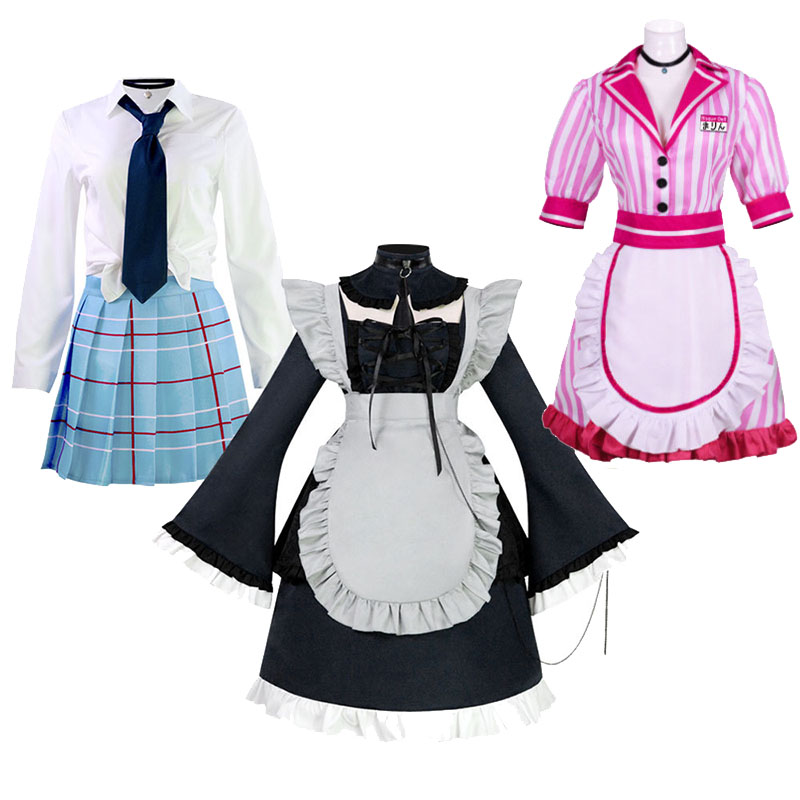 Kitagawa Anime Cosplay - WHH コミックキタガワマリン五条ワカコスプレ衣装ウェイターメイド衣装ビキニセクシーかつらスーツ女の子のためのハロウィンコスチュームコンベンション