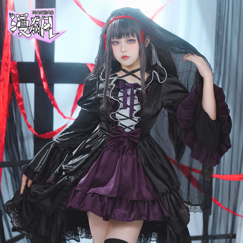 Anime Cosplay Lolita - 暁美ほむらコスプレ衣装魔法少女まどか☆マギカスーツ新しいスキン衣装ロリータドレスセクシーな制服ハロウィン女性パーティー