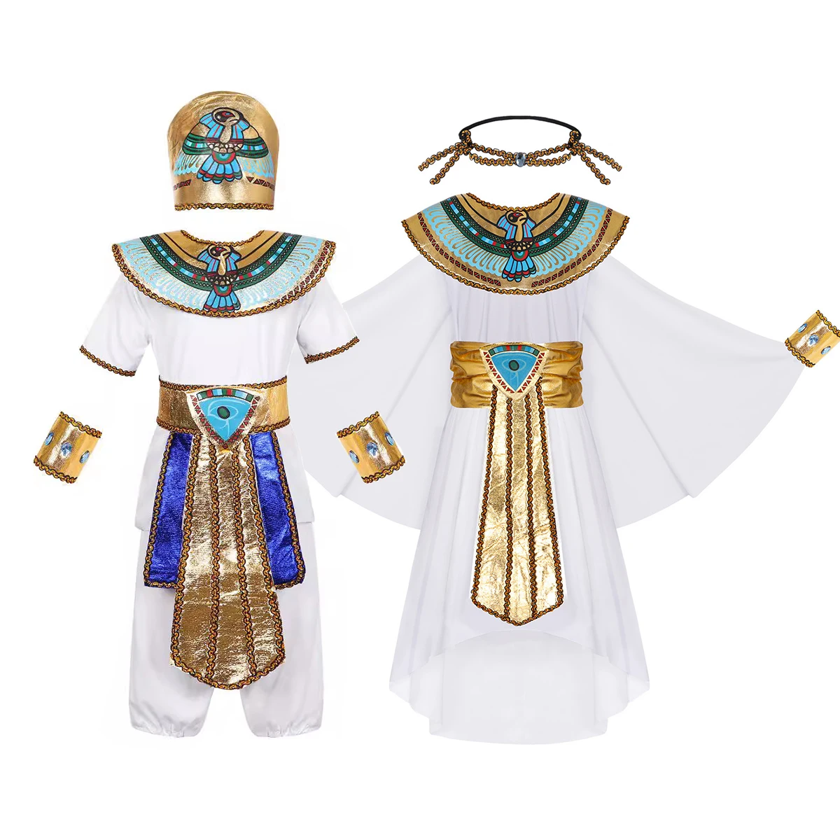 Egypt Cosplay Anime - 男の子女の子エジプトファラオクレオパトラコスチューム子供エジプト王子コスプレハロウィンコスチューム