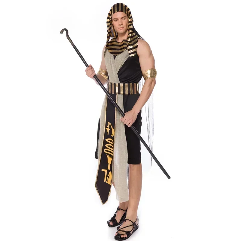 Egypt Cosplay Anime - 大人用ファラオコスチューム 古代エジプト王スーツ メンズ ハロウィン カーニバル パーティー