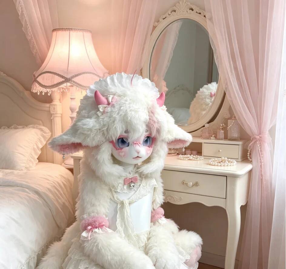 手作りキグフーリーコスチュームヘッド　可愛い羊/子羊ケモノマ - Anime Cosplay With Mask のレビューと価格