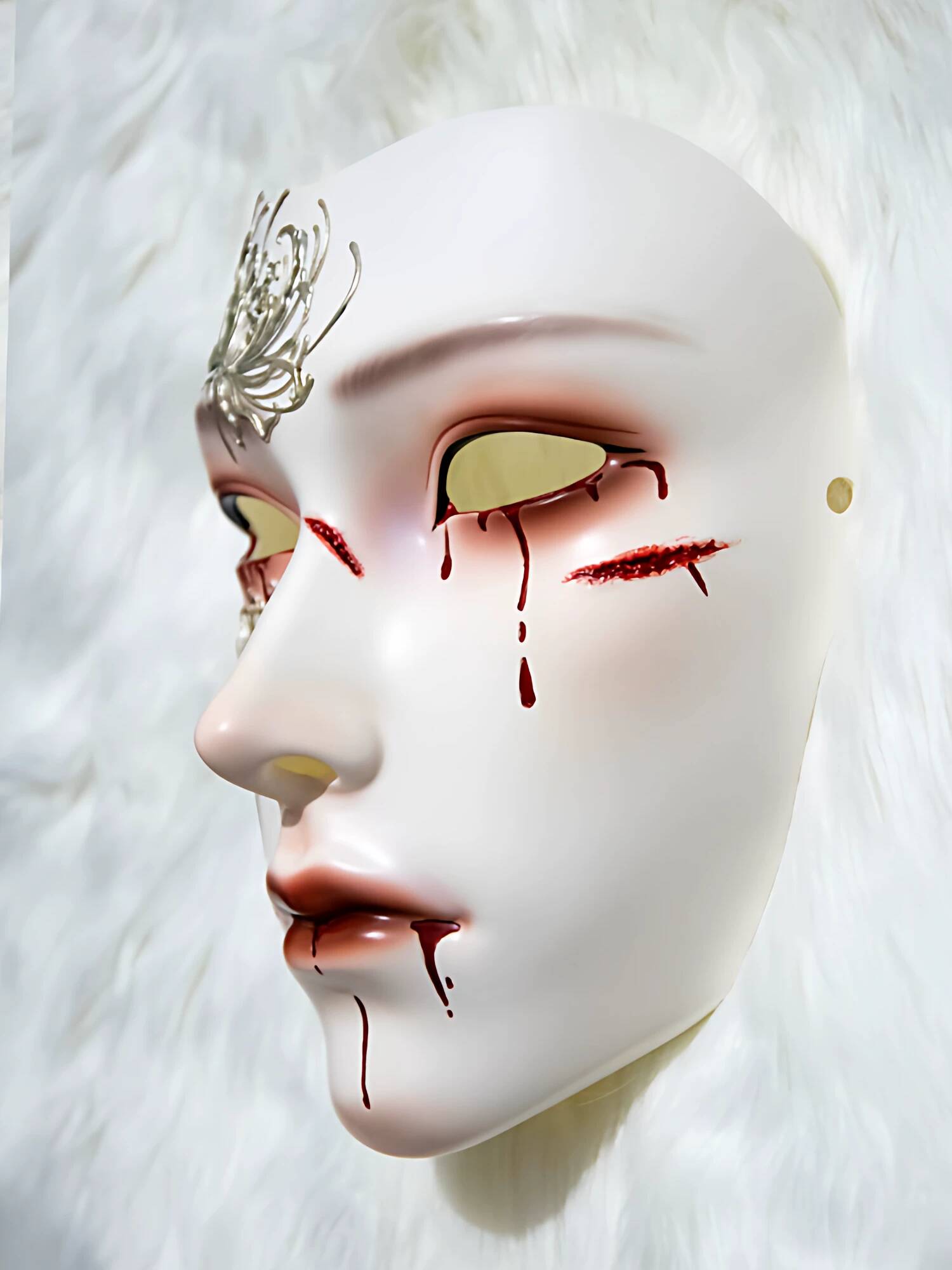 ソウルアーティファクト古代風マスクフルフェイス男性アニメ漢服 - Anime Cosplay With Mask のレビューと価格