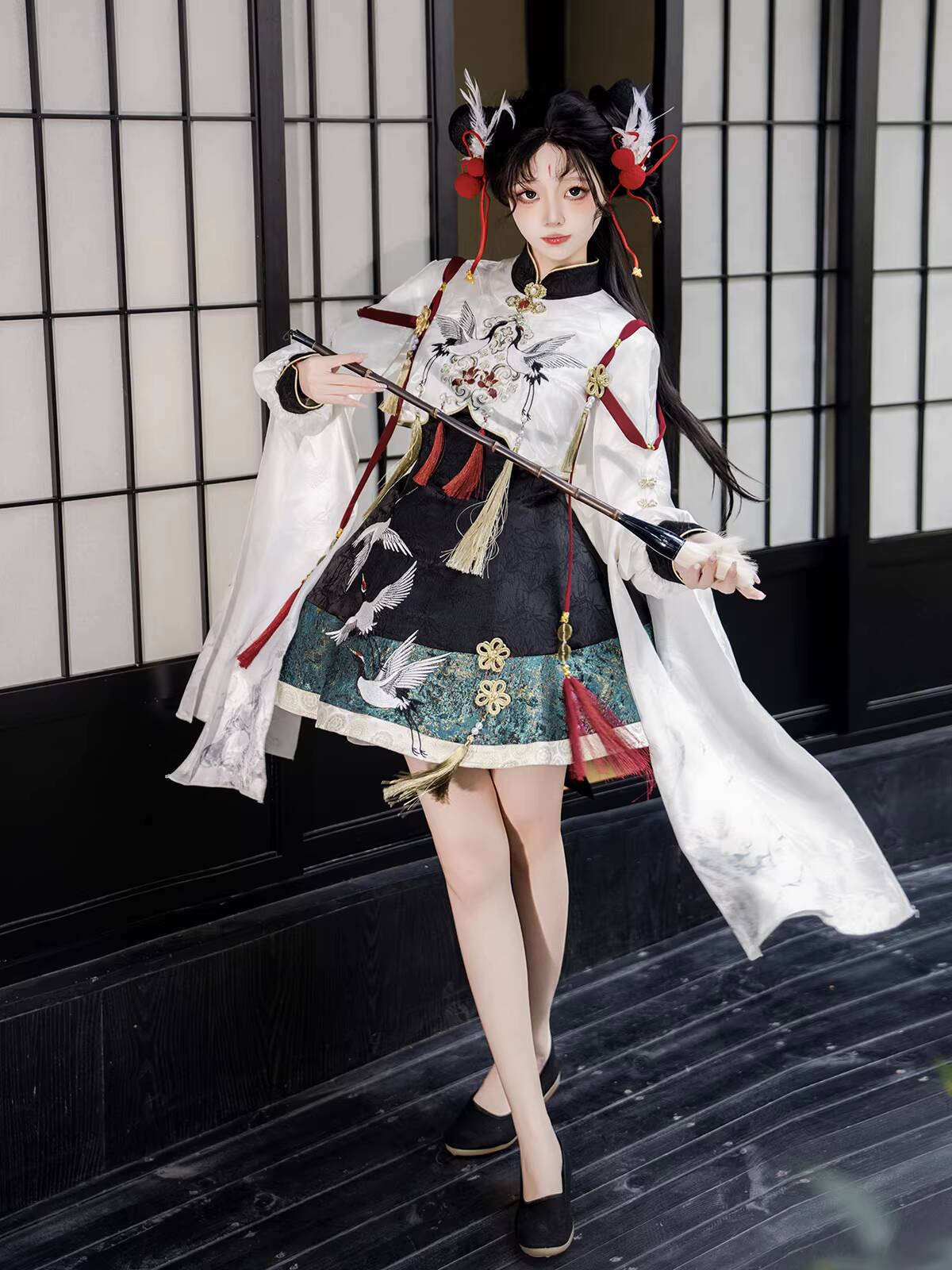 中国の漢服スタイルの鶴仙子風中国風ロリータ漢服要素新しい中国 - Anime Cosplay Lolita のレビューと価格