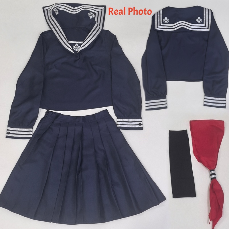 水瀬恵子コスプレ衣装ウィッグマスク血赤紺色サイレントスクール - Anime Cosplay With Mask のレビューと価格