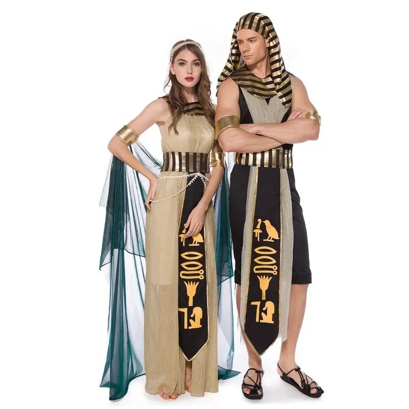 2026 ハロウィンパーティー中世カップルコスプレドレス大人 - Egypt Cosplay Anime のレビューと価格