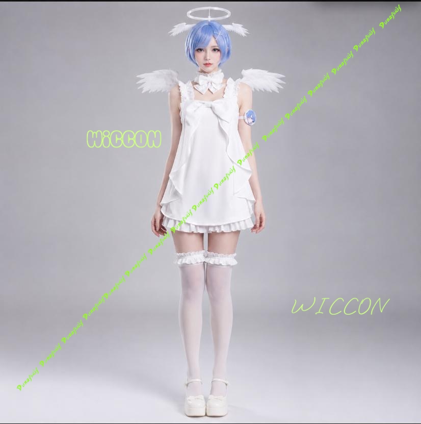 再ゼロキャラクターコスプレ衣装ラムレムスイートホワイトエンジ - Anime Cosplay Rem のレビューと価格