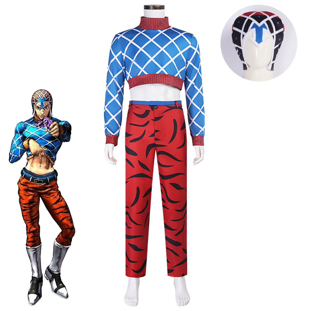 アニメジョジョグイド・ミスタコスプレ衣装帽子付き黄金の風衣装 - Cosplay Anime Jojo のレビューと価格